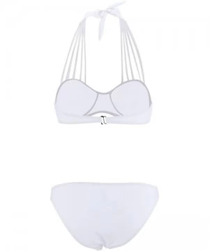 Sets Women's Swimwear Push Up Bikini Bandeau Bathing Suits 2 Piece Swimsuits - White - CN18SGQLITG