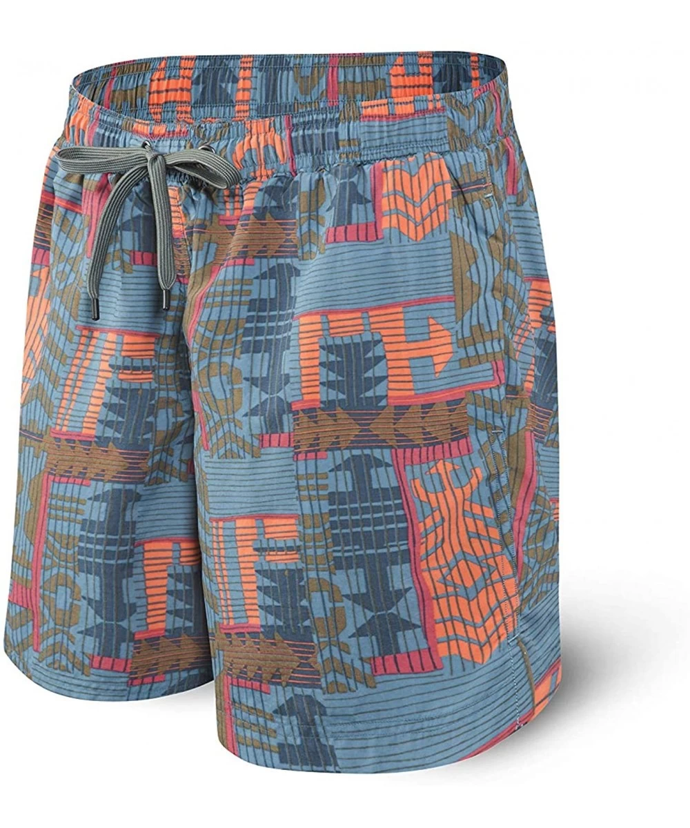 Board Shorts Men's Swim Shorts - Cannonball 2N1 Long Swim Trunks with Pockets - Board Shorts with Mesh Liner - Grey Patchwork...