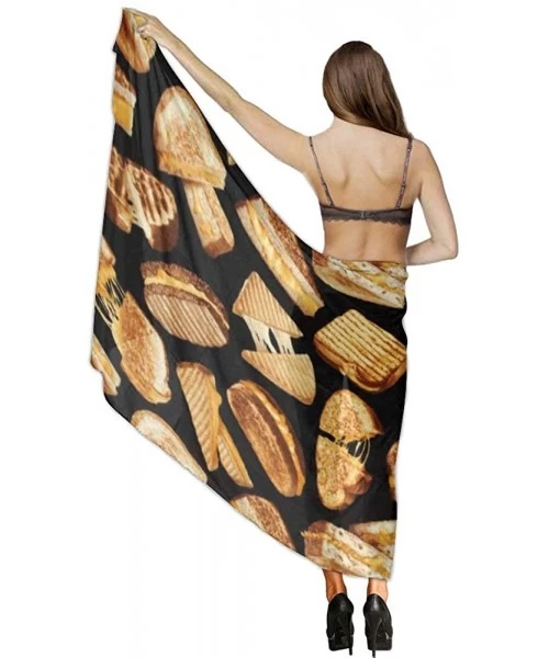 Cover-Ups Women Girl Fashion Chiffon Scarf Bikini Cover Up Summer Beach Sarong Wrap - Grilled Cheese Sandwiches - CK19C43YR29