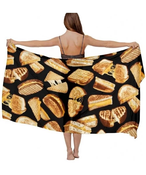 Cover-Ups Women Girl Fashion Chiffon Scarf Bikini Cover Up Summer Beach Sarong Wrap - Grilled Cheese Sandwiches - CK19C43YR29