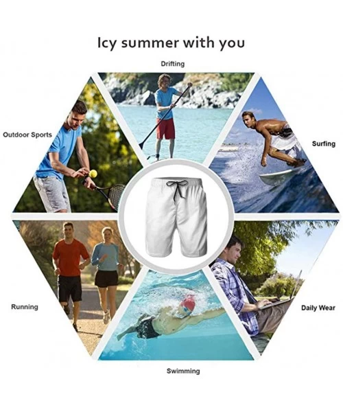 Board Shorts Men Drawstring Elastic Waist Swim Trunks Beach Shorts - Ship Map - Ship Map - CI18TZ9K4H3