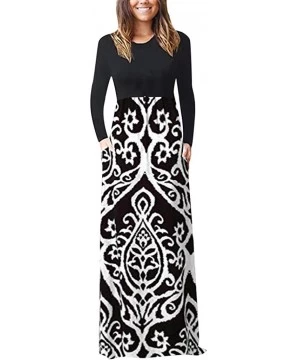 Bottoms Women's Print Maxi Tank Long Dress Casual Sleeve Dress - A-white - CN18X7G370G