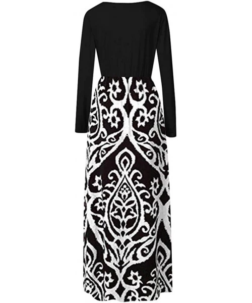 Bottoms Women's Print Maxi Tank Long Dress Casual Sleeve Dress - A-white - CN18X7G370G