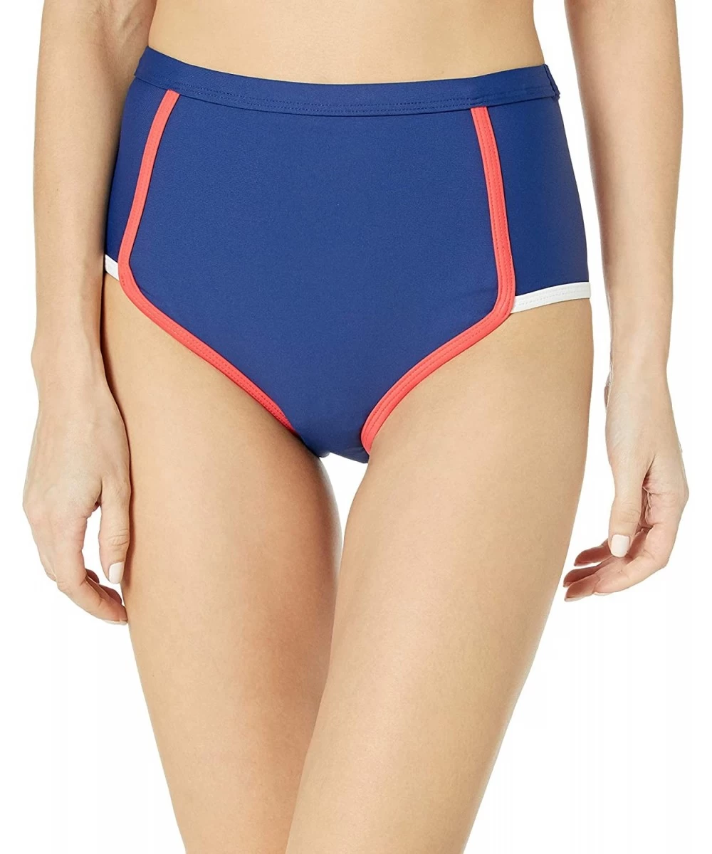 Bottoms Women's Elevate High Waist Swimsuit Bikini Bottom - Coral Reef Navy - C518Y4Z756I