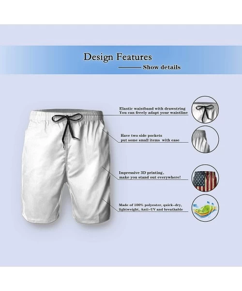 Board Shorts Men's Quick Dry Board Shorts Lightweight Swim Trunks Shorts Leisure for Beach - Sunflower Yellow White Green Lea...