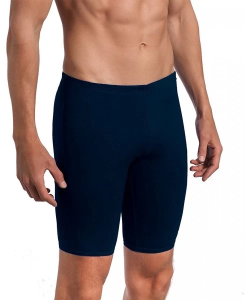 Racing Jammer Mens SwimsuitComfortable PBT Fabric for Competition Exercise Training - Navy Blue - CO18GNH4427