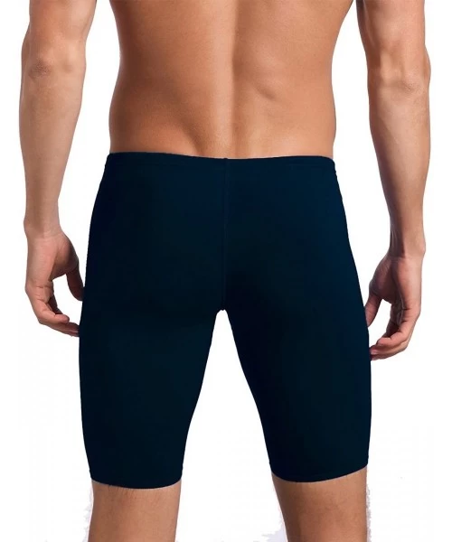 Racing Jammer Mens SwimsuitComfortable PBT Fabric for Competition Exercise Training - Navy Blue - CO18GNH4427