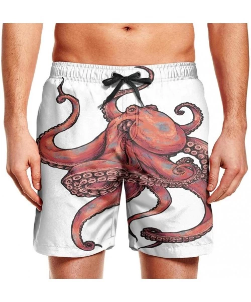 Board Shorts Men's Board Shorts Quick Dry Lime Fruit Swim Board Trunks - Octopus - CF18T4TY9MG