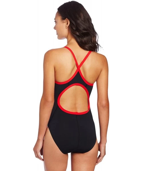 Racing Sport DPSP7Y Girls Durafast One Alliance Splice Diamondfit Swimsuit - Black/Red - CE114UZ6EMV