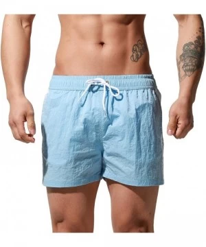 Board Shorts Men's Quick-Dry Gay 80's Short Board Shorts Beachwear Striped Old-Fashioned - Light Blue - CD1905L6GU3