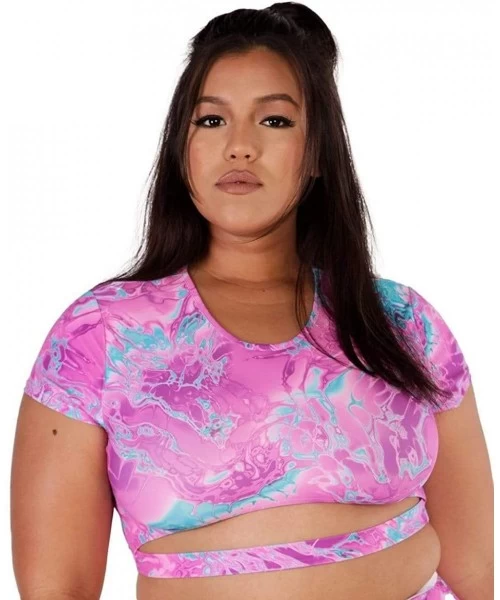 Tops Women's Underboob Out Out Tops - Jungle Tripp Cut Out - C6195LUS7QN