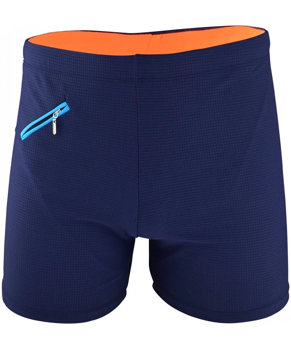 Trunks Men's Athletic Swim Jammers Swim Trunks Boardshorts for Swim Raing Gym Running - Blue - CS194CI0TW7