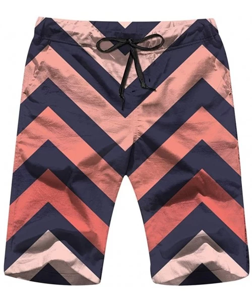 Board Shorts Zigzag Gradient Living The Arts Line Men's Swim Trunks Beach Short Board Shorts - Multicolored - CP18WHSGCRU