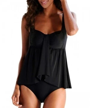 Sets Womens Shorts Polyester Push-Up Padded Bra Tankini Swimsuit Bikini - 7314black - CE18O2HMHED