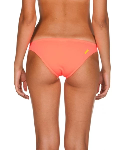 Bottoms Womens Rule Breaker Real Brief MaxLife Bikini Bottom - Shiny Pink - Yellow Star - C718UNSS87I