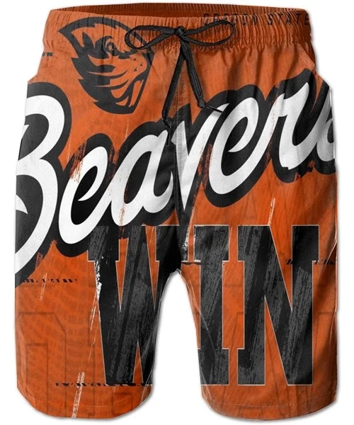 Board Shorts Men's Quick Dry Swim Shorts with Mesh Lining Swimwear Bathing Suits Leisure Shorts - Oregon State Beavers-7 - CH...