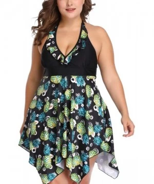 Sets Women's Halter Swimdress Plus Size Two Piece Swimsuit Tankini Set - Style 2 - C218R42QRHH