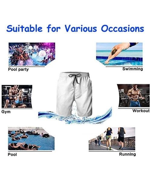 Board Shorts Men Boys Beach Board Shorts Adjustable Drawstring Quick Dry Bathing Suit - Vintage Barber Shop Tools - C3190MG2CCR