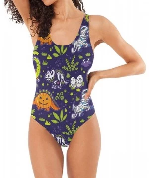 One-Pieces Women's Adjustable Strap One Piece Butterfly Swan Phoenix Fairy Monokini Swimsuit Dinosaurs Pumpkin Zombie Skeleto...