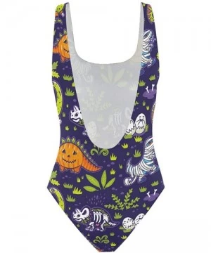 One-Pieces Women's Adjustable Strap One Piece Butterfly Swan Phoenix Fairy Monokini Swimsuit Dinosaurs Pumpkin Zombie Skeleto...