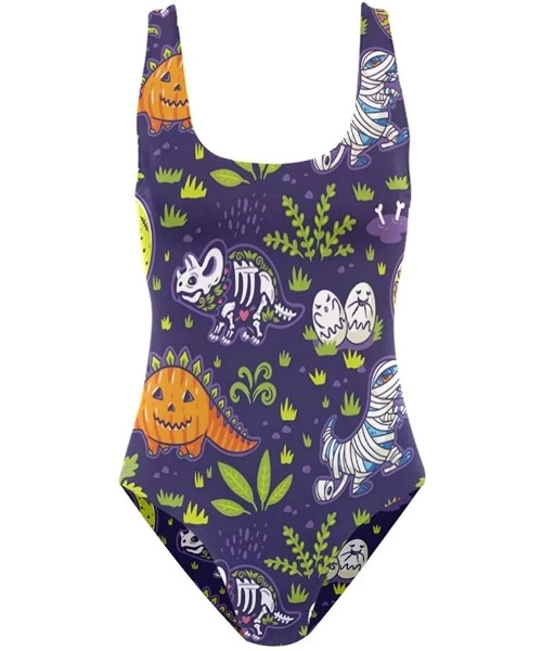 One-Pieces Women's Adjustable Strap One Piece Butterfly Swan Phoenix Fairy Monokini Swimsuit Dinosaurs Pumpkin Zombie Skeleto...