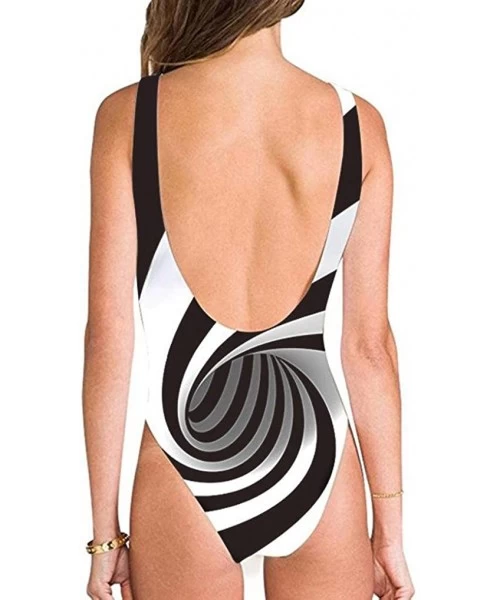 Sets Sexy Women's Monokini High Cut Funny Beach Bikini Set Swimwear Bathing Suit - Vortex - C218DHI3N0Z