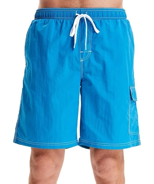 Board Shorts Men's Quick Dry Board Shorts Swim Trunks - Blue - CK18NHU3DYD