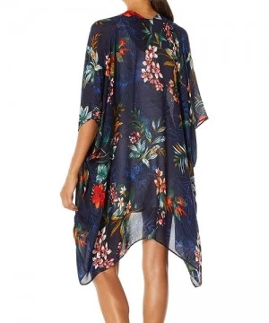 Cover-Ups Women's Beach Cover up Swimsuit Kimono Cardigan with Bohemian Floral Print - Bc Tropical Garden - CR18QQRQZ82