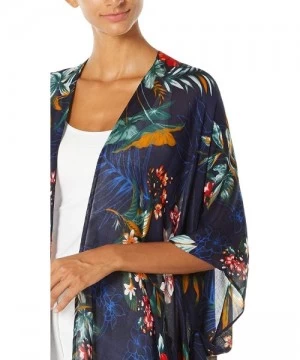 Cover-Ups Women's Beach Cover up Swimsuit Kimono Cardigan with Bohemian Floral Print - Bc Tropical Garden - CR18QQRQZ82