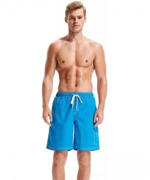 Board Shorts Men's Quick Dry Board Shorts Swim Trunks - Blue - CK18NHU3DYD