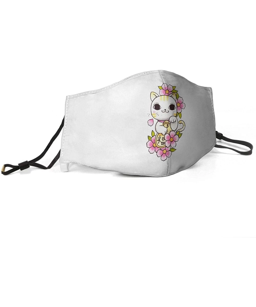 Cover-Ups Cherry Blossom Lucky Cat Mens'/ Womens' Face Cover Anti Dust Cover Breathable Balaclava Cover - CD199LN28RK