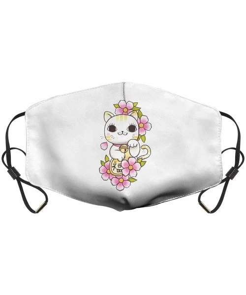 Cover-Ups Cherry Blossom Lucky Cat Mens'/ Womens' Face Cover Anti Dust Cover Breathable Balaclava Cover - CD199LN28RK