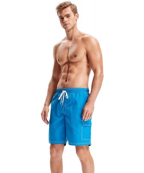 Board Shorts Men's Quick Dry Board Shorts Swim Trunks - Blue - CK18NHU3DYD