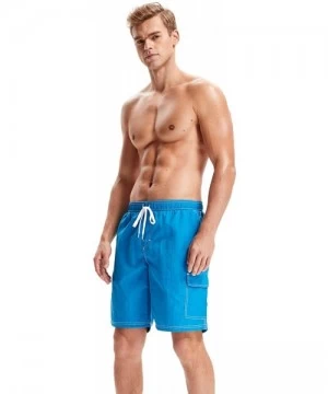 Board Shorts Men's Quick Dry Board Shorts Swim Trunks - Blue - CK18NHU3DYD