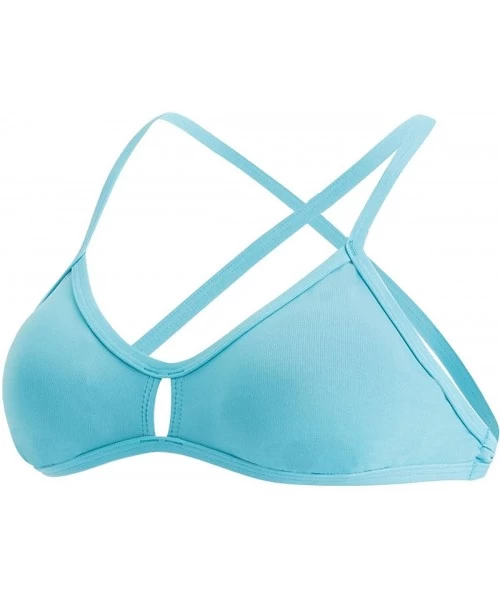 Tops Bellas Solid Vented Bikini Top Female - Turquoise - CX186C6STTR