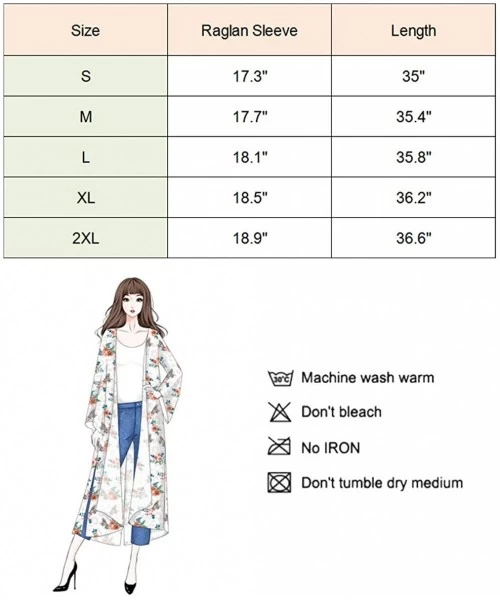 Cover-Ups Women's Chiffon Floral Kimono Cardigan Summer Sheer Swimwear Beach Cover Up - A63 - C818AKGXYQN