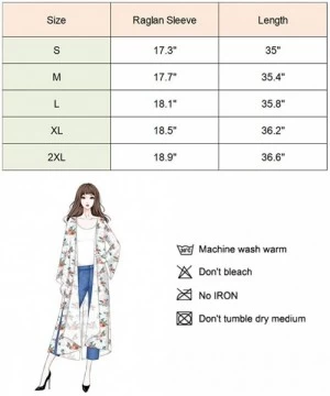 Cover-Ups Women's Chiffon Floral Kimono Cardigan Summer Sheer Swimwear Beach Cover Up - A63 - C818AKGXYQN