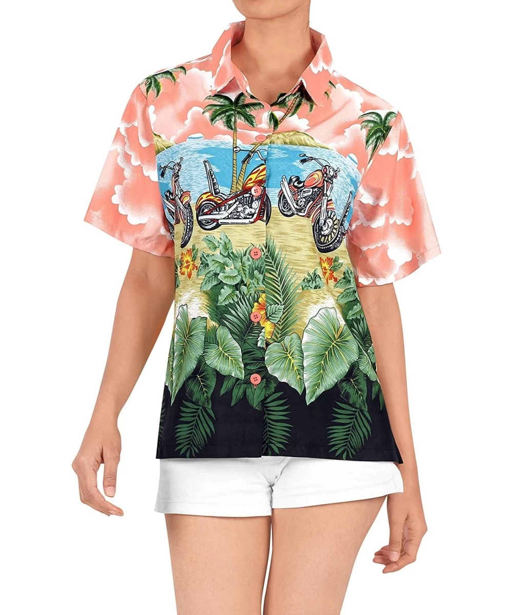 Cover-Ups Men's Designer Fashion Short Sleeve Hawaiian Shirt - Spooky Red_w975 - CF12MXLJI7C