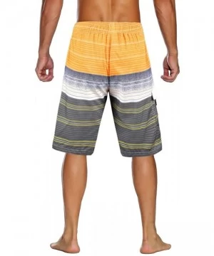 Board Shorts Men's Swim Trunks Classic Lightweight Board Shorts with Lining - Yellow-157 - CZ194HT6Z5G