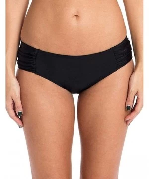 Bottoms Women's Swim Standard Ruched Bikini Bottom - Black - CJ18NG8NSI2