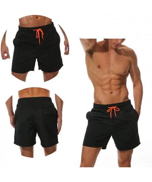 Board Shorts Swimwear Swim Shorts Trunks Beach Board Shorts Swimming Pants Swimsuits - Black - CR18U53CULT