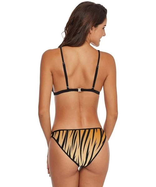 Sets Women's Sexy Swimsuit 2 Piece Bikini Set Camo Tree Swimwear Bathing Suit - Tiger Print Animal - CF18UCM7U43