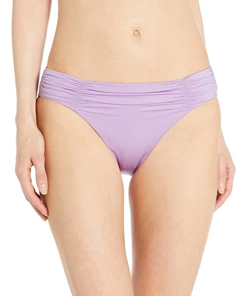 Tankinis Women's Gathered Front Retro Bikini Bottom Swimsuit with Full Coverage - Shine on Lilac - CJ18KH52IHY