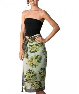 Cover-Ups Women's Summer Beach Swimwear Cover Up Sarong Wrap Dress Skirt. - Leaf - CB18C7KRT34