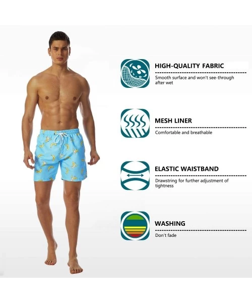 Trunks Men's Swim Trunks Quick Dry Shorts with Pockets - B_banana - C81972XQCHZ