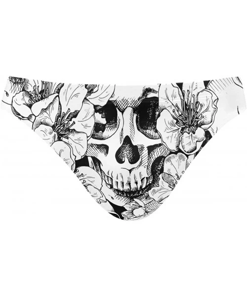 Briefs Men Swimsuit Skull Flowers Bikini Briefs Male Sexy Swimwear 2031019 - CG18YTK92XG