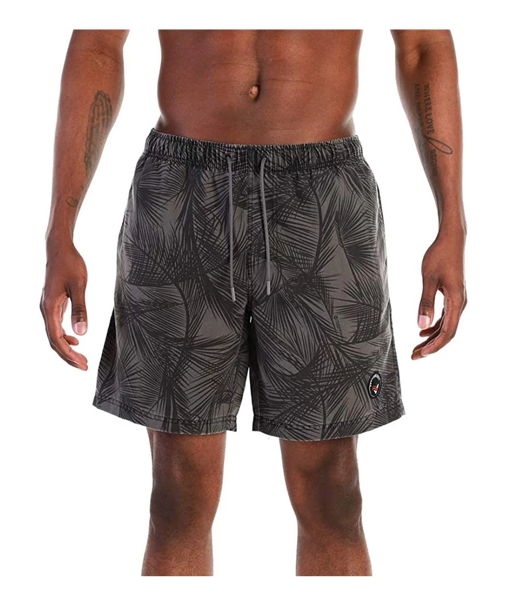 Board Shorts Men's Quick Dry Swim Shorts Swimming Bathing Suits Trunks Swimsuits with Drawstring Pockets and Mesh Lining - Bl...