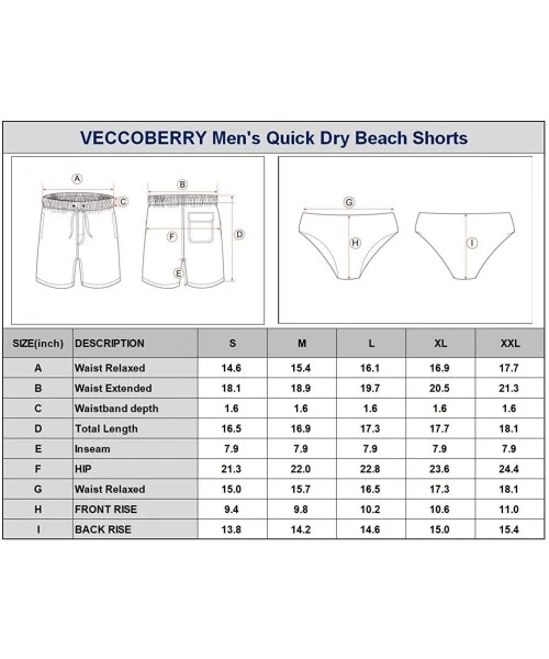 Board Shorts Men's Quick Dry Swim Shorts Swimming Bathing Suits Trunks Swimsuits with Drawstring Pockets and Mesh Lining - Bl...