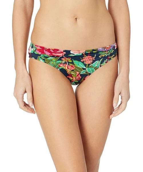 Bottoms Women's Hipster Bikini Bottom Swimsuit - Sepali Navy Floral Print - CC18I07TNOZ