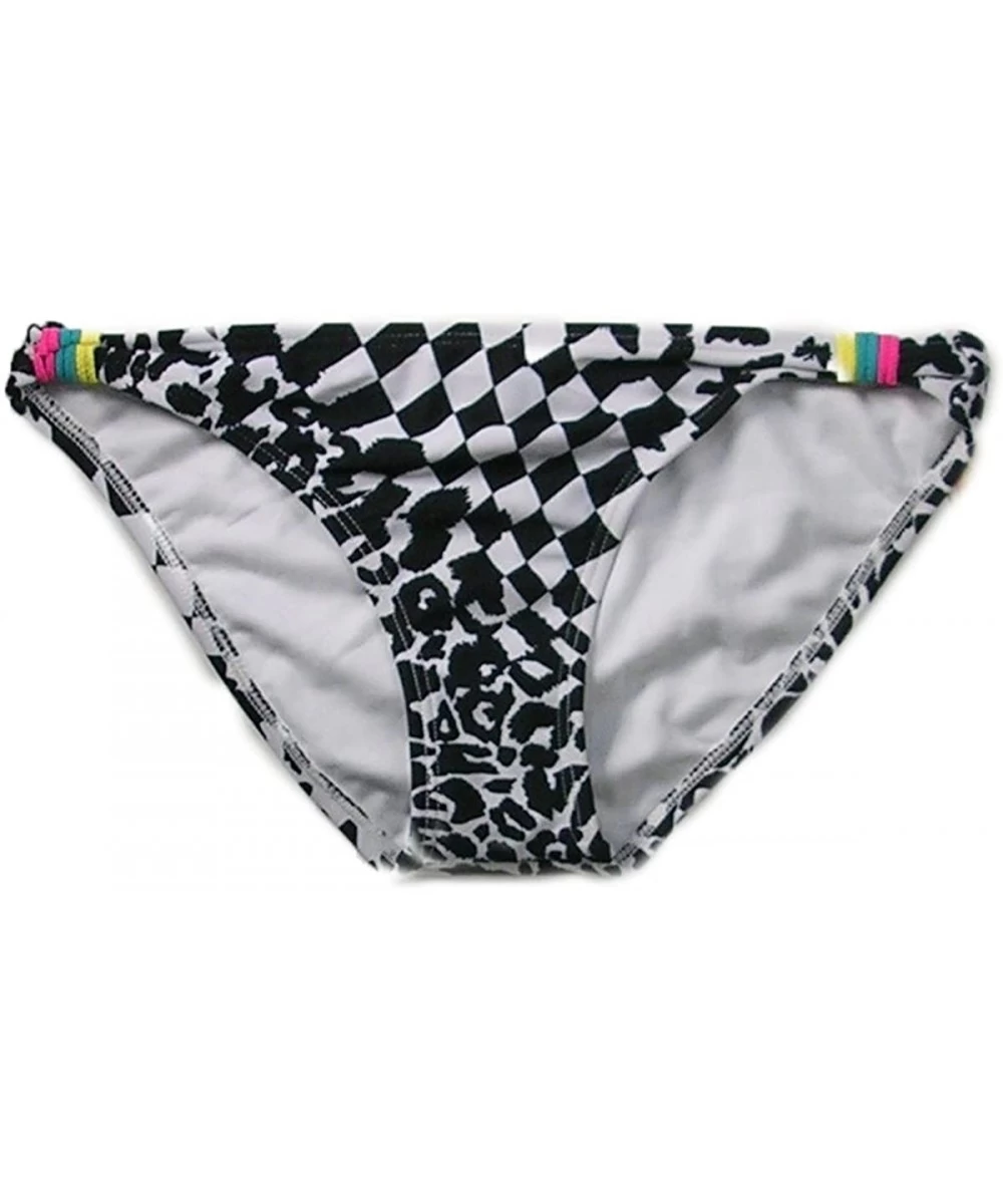 Bottoms Eye-catching Womens Black and White Side-Tie Hipster Swim Bottom X-Large Black & White - CV11FINYHZZ